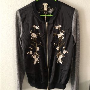 Cherry Blossom Buckle Bomber